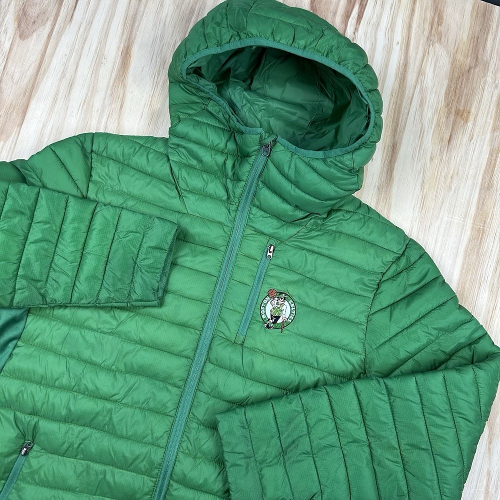 Boston Celtics Women's XL Kelly Green Puffer Coat Jacket NBA Basketball Winter